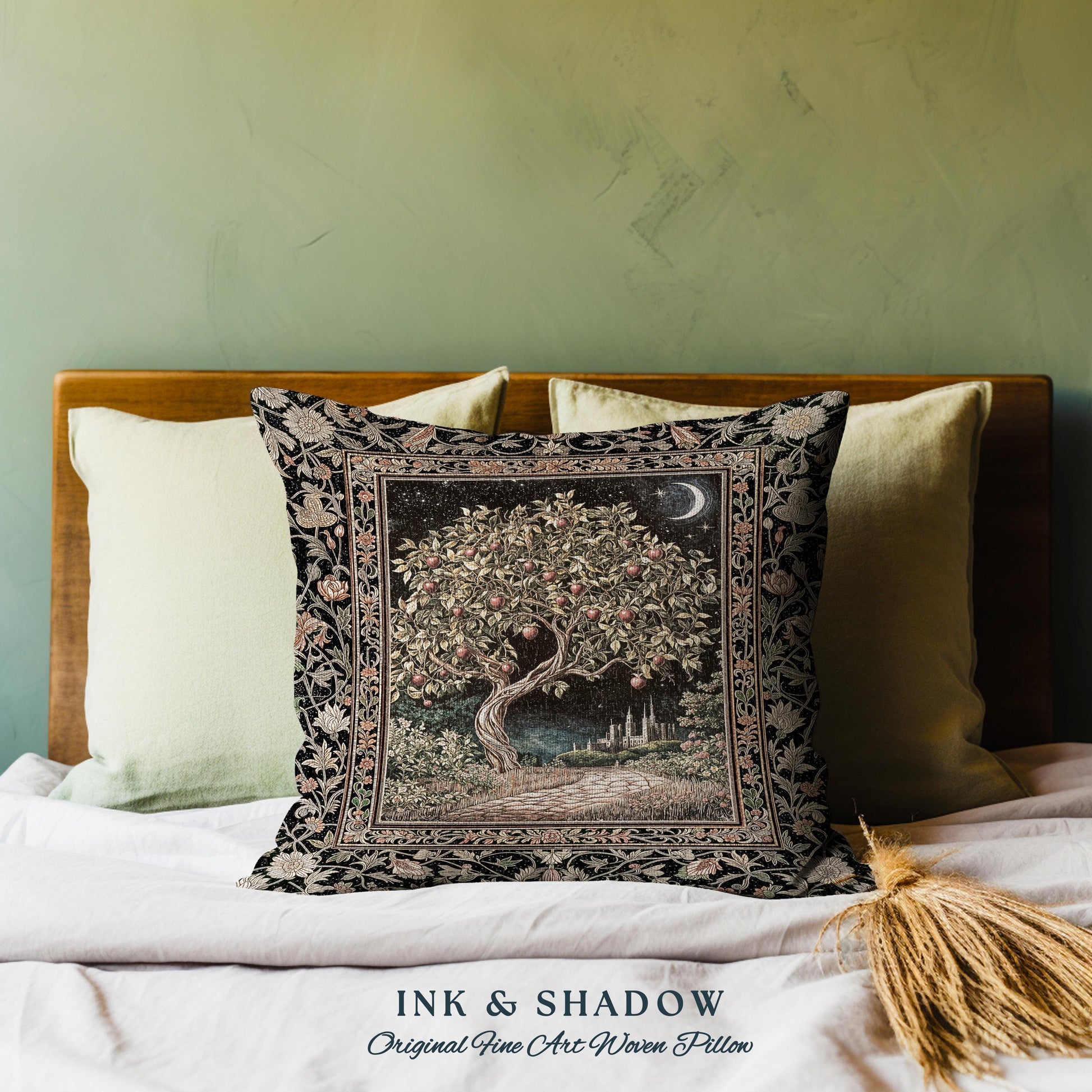 Starlit Storybook Decorative Tree Cushion Tapestry Throw Pillow