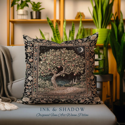 Starlit Storybook Decorative Tree Cushion Tapestry Throw Pillow