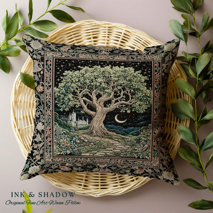 Fairytale Castle Tree of Life Decorative Cushion Tapestry Throw Pillow
