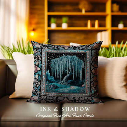 Mystic Weeping Willow Decorative Tree Cushion Tapestry Throw Pillow