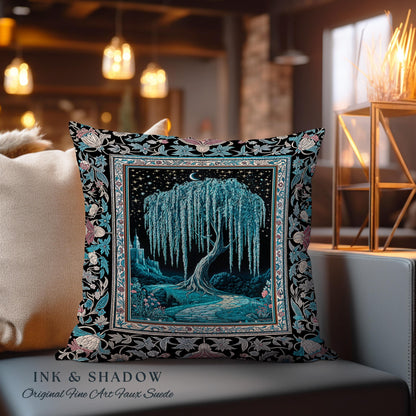 Mystic Weeping Willow Decorative Tree Cushion Tapestry Throw Pillow