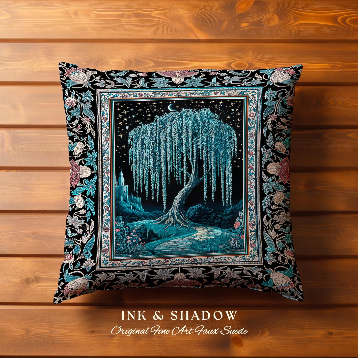 Mystic Weeping Willow Decorative Tree Cushion Tapestry Throw Pillow