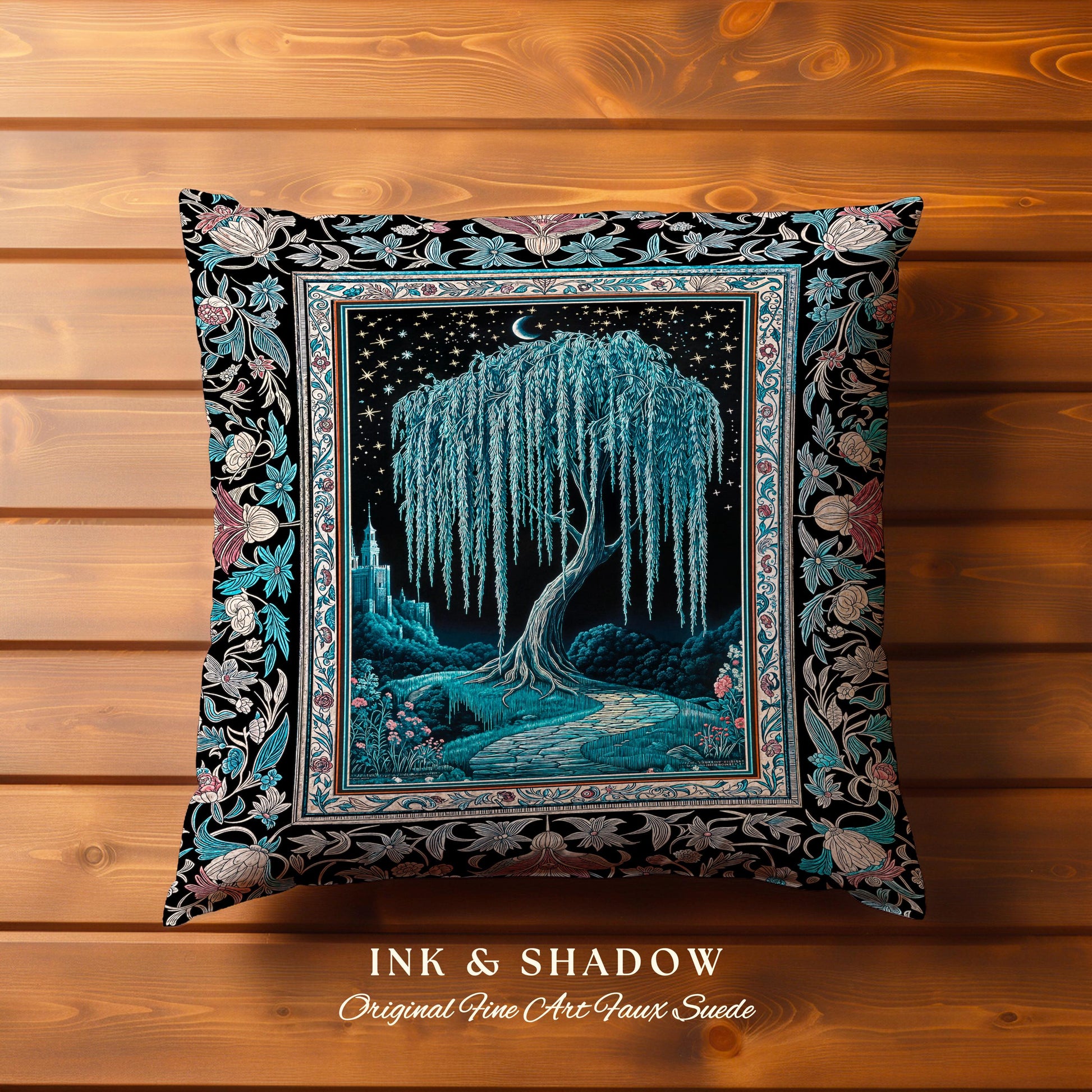 Mystic Weeping Willow Decorative Tree Cushion Tapestry Throw Pillow