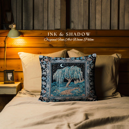 Crescent Moon Medieval Forest Decorative Tree Cushion Tapestry Throw Pillow
