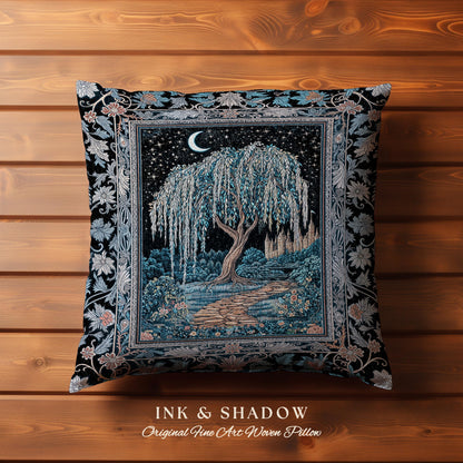 Crescent Moon Medieval Forest Decorative Tree Cushion Tapestry Throw Pillow