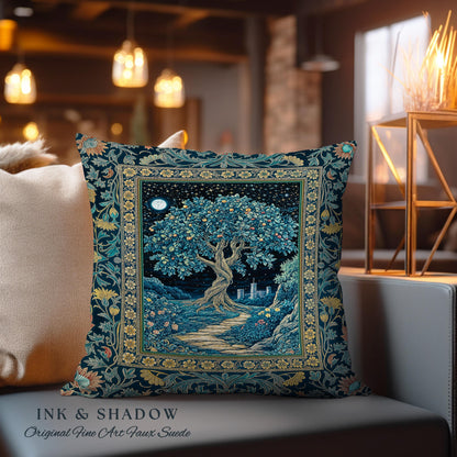 Enchanted Woodland Path Decorative Tree Cushion Tapestry Throw Pillow