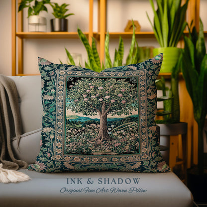 Countryside Sunset Tree of Life Decorative Cushion Tapestry Throw Pillow