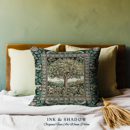Pastoral Wildflower Garden Tree Tapestry Pillow Decorative Throw Cushion