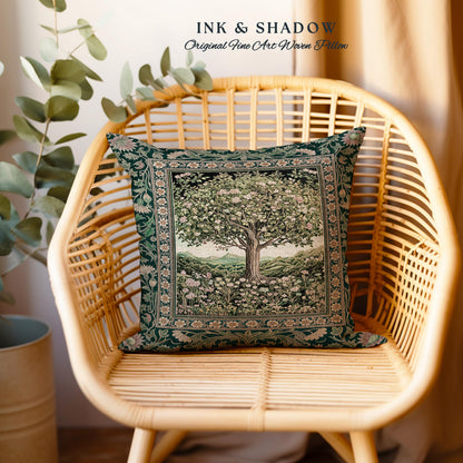 Pastoral Wildflower Garden Tree Tapestry Pillow Decorative Throw Cushion