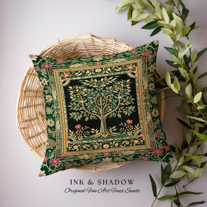 Folk Art Tree of Life Decorative Cushion Tapestry Throw Pillow