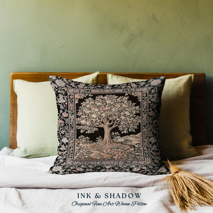 Muted Tones Eclectic Tree of Life Decorative Cushion Tapestry Throw Pillow