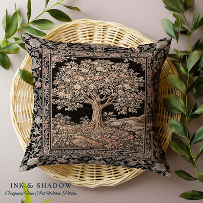 Muted Tones Eclectic Tree of Life Decorative Cushion Tapestry Throw Pillow