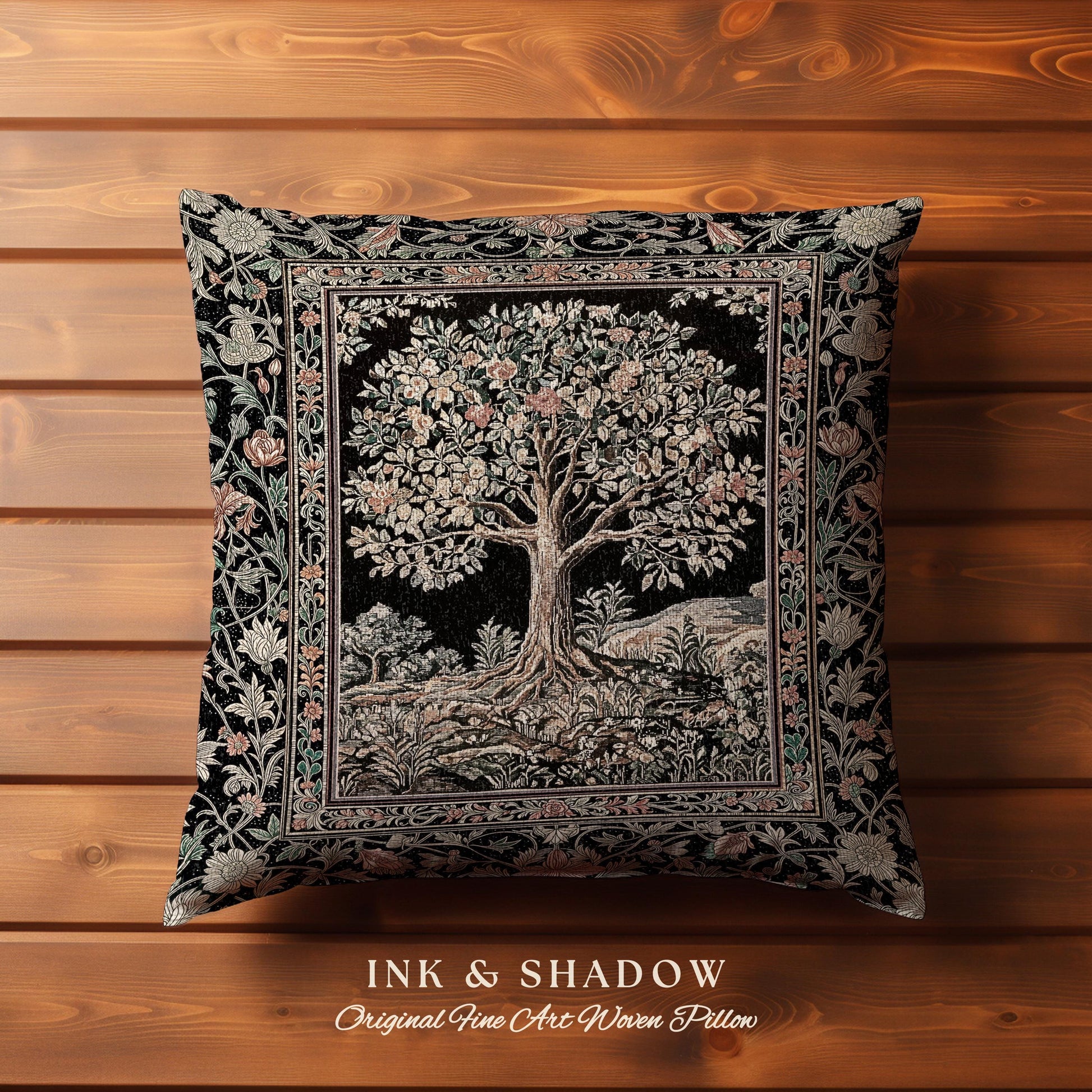 Regal Woodland Tree Decorative Cushion Tapestry Throw Pillow