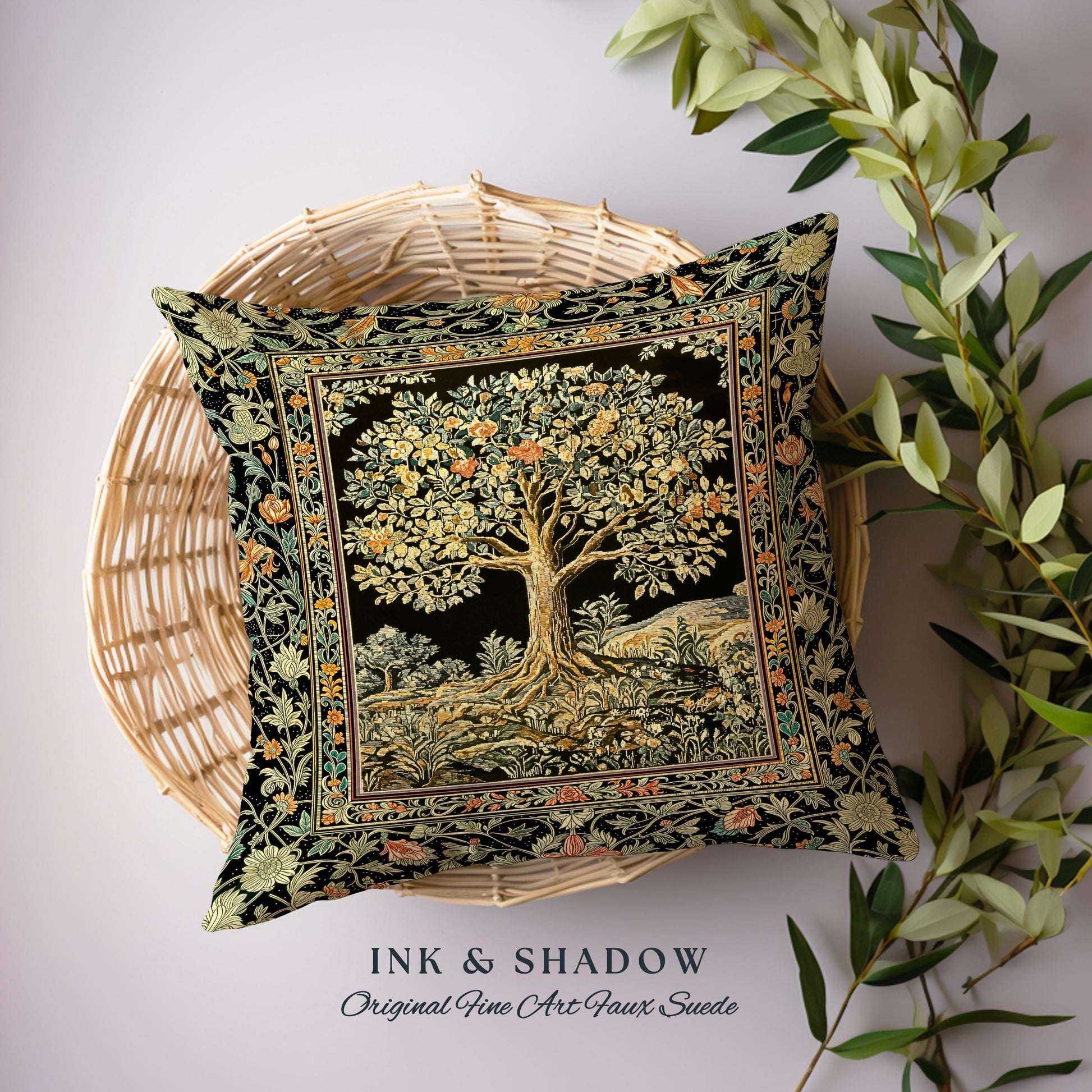 Regal Woodland Tree Decorative Cushion Tapestry Throw Pillow