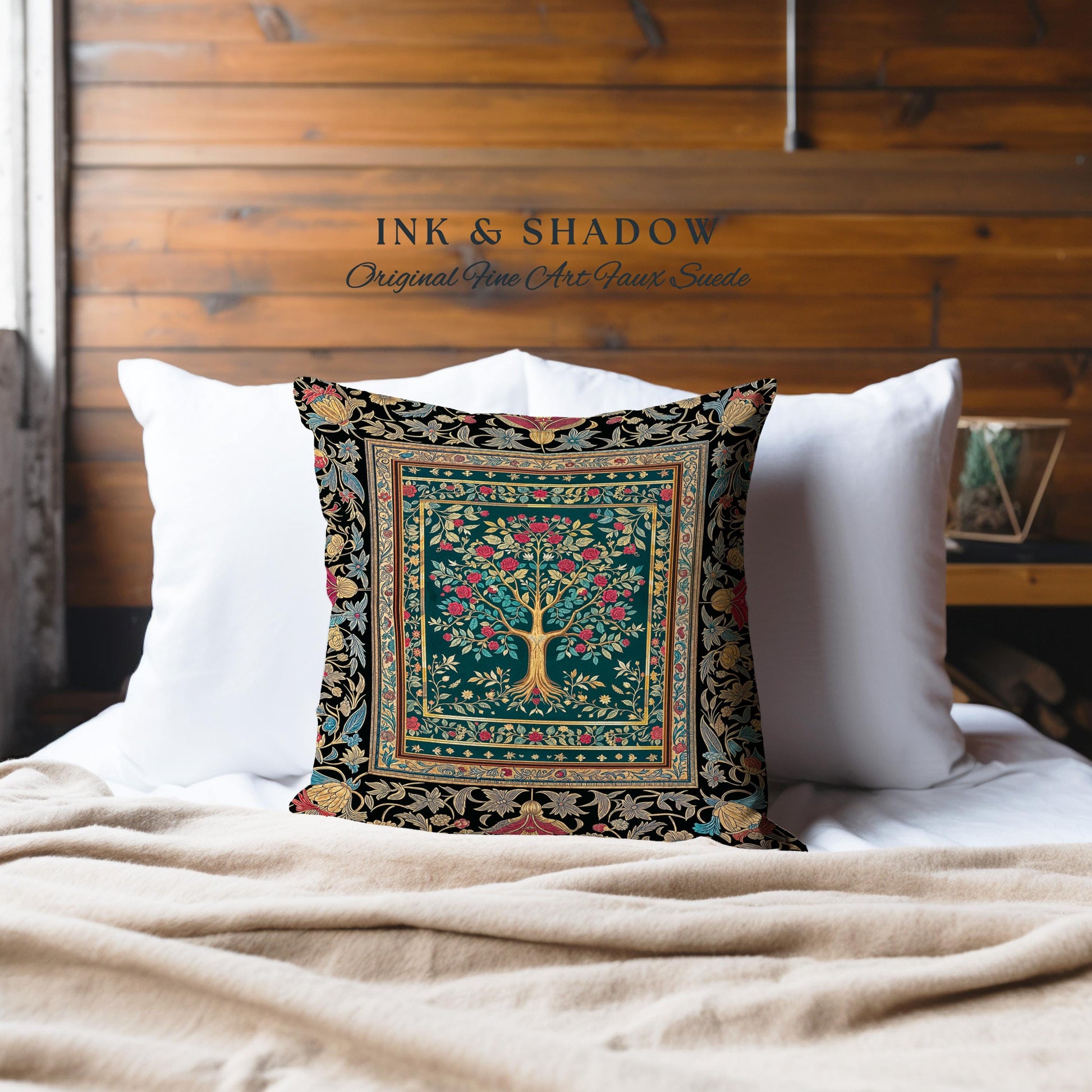 Blooming Roses Romantic Rococo Decorative Tree Cushion Tapestry Throw Pillow
