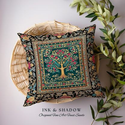Blooming Roses Romantic Rococo Decorative Tree Cushion Tapestry Throw Pillow