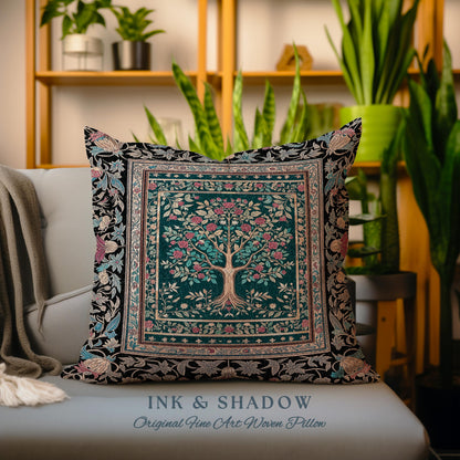 Blooming Roses Romantic Rococo Decorative Tree Cushion Tapestry Throw Pillow