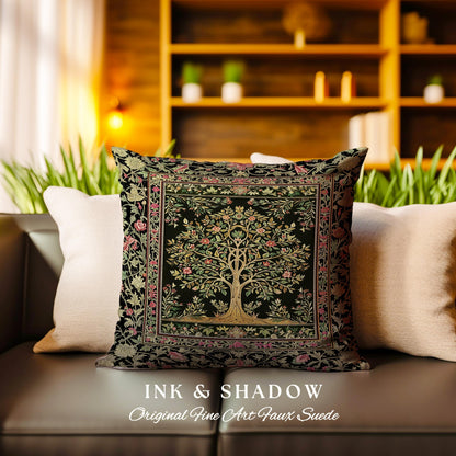 Art Nouveau Maximalist Tree Decorative Cushion Tapestry Throw Pillow