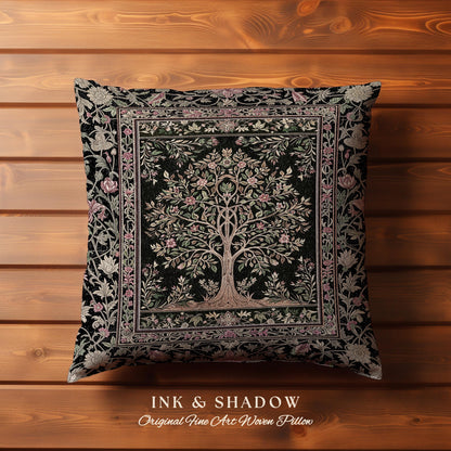 Art Nouveau Maximalist Tree Decorative Cushion Tapestry Throw Pillow
