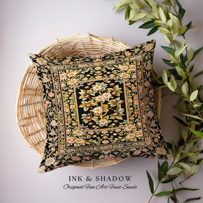 Maximalist Cherry Blossom Decorative Cushion Tapestry Throw Pillow