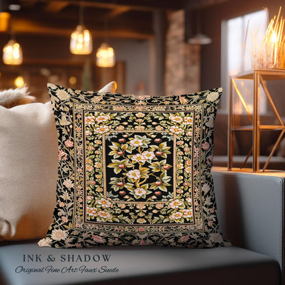 Maximalist Cherry Blossom Decorative Cushion Tapestry Throw Pillow