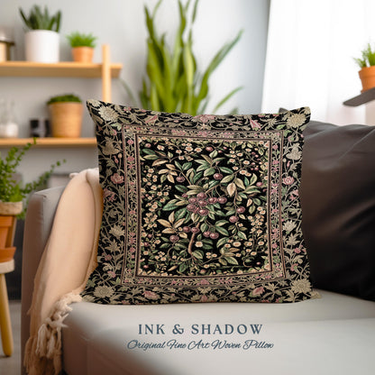 Gothic Elegance Cherry Tapestry Pillow Decorative Throw Cushion