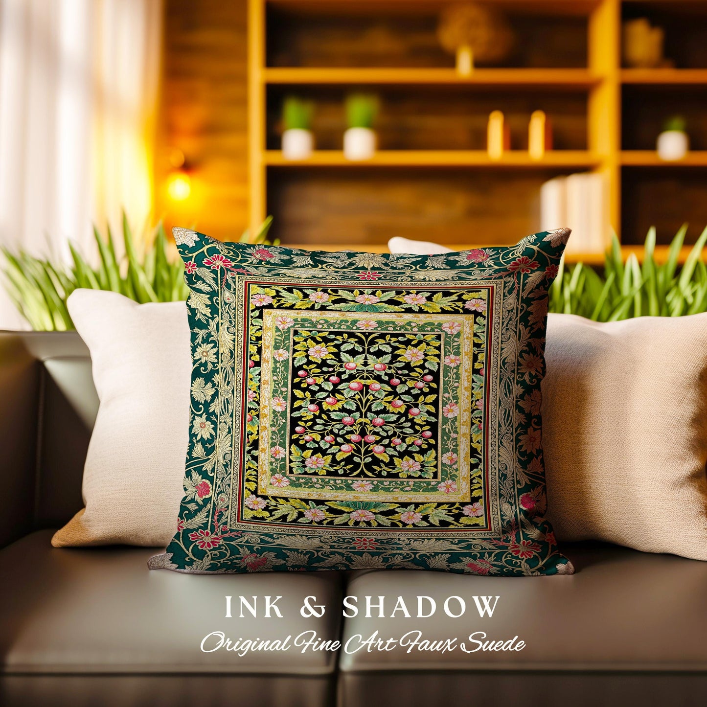 Botanical Abundance Gothic Decorative Cushion Tapestry Throw Pillow
