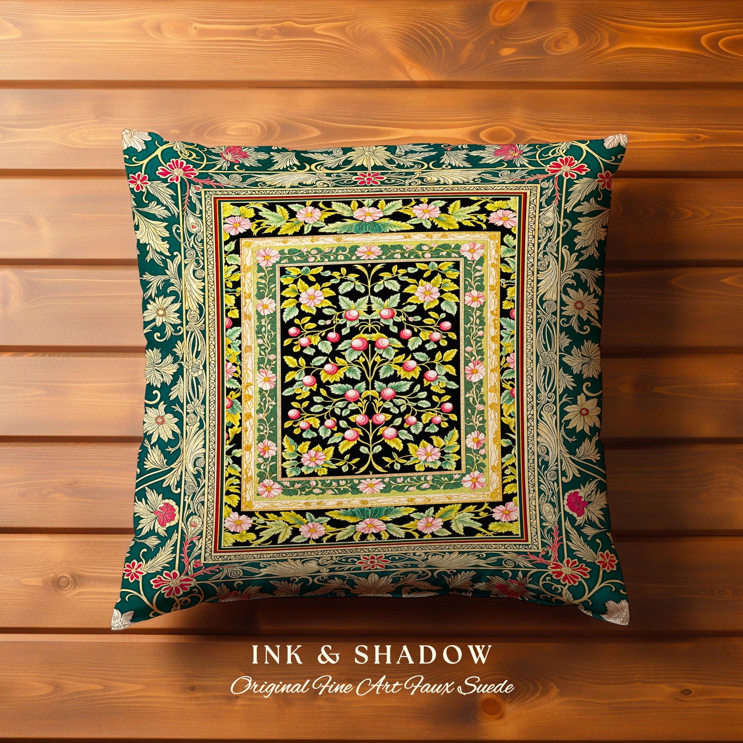 Botanical Abundance Gothic Decorative Cushion Tapestry Throw Pillow