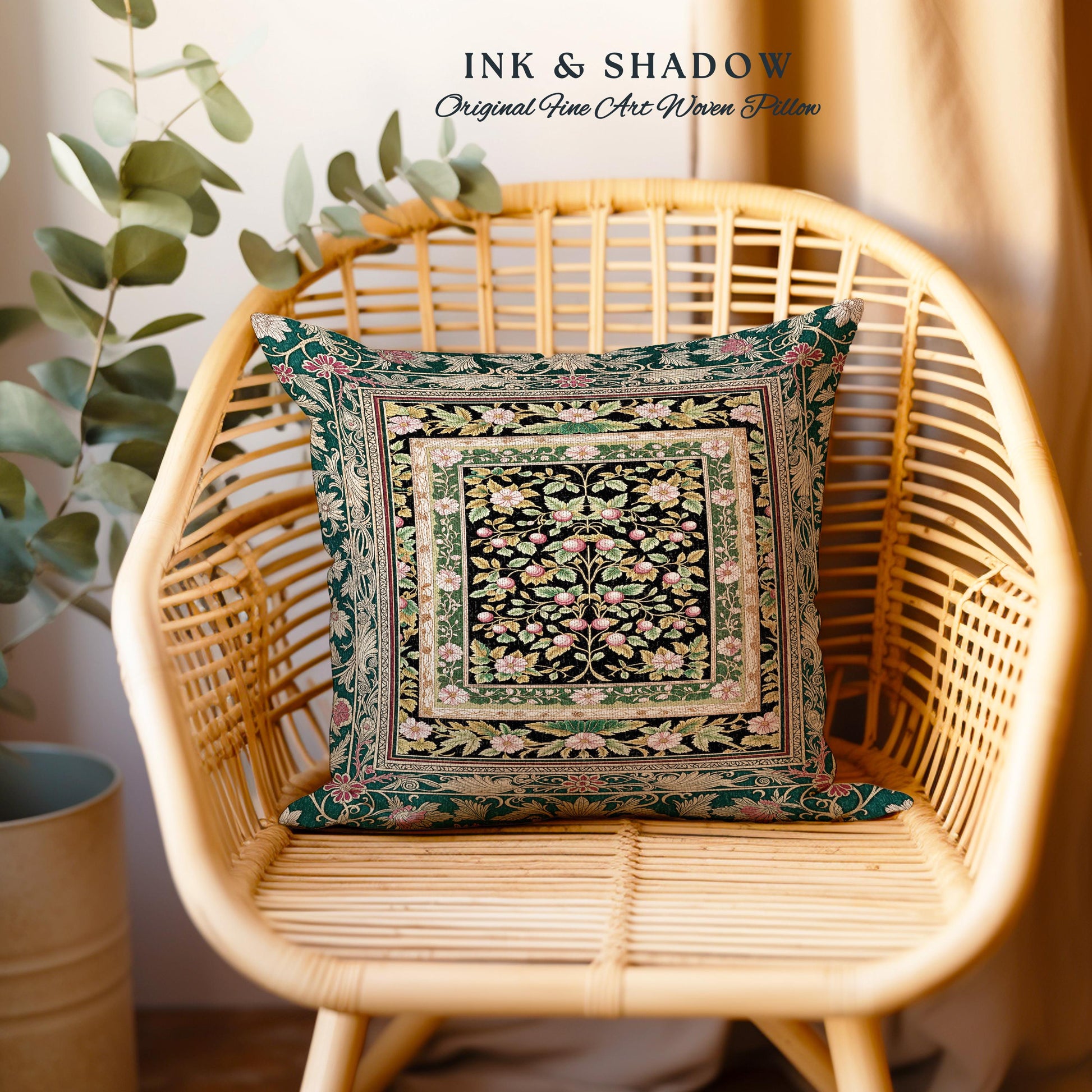 Botanical Abundance Gothic Decorative Cushion Tapestry Throw Pillow