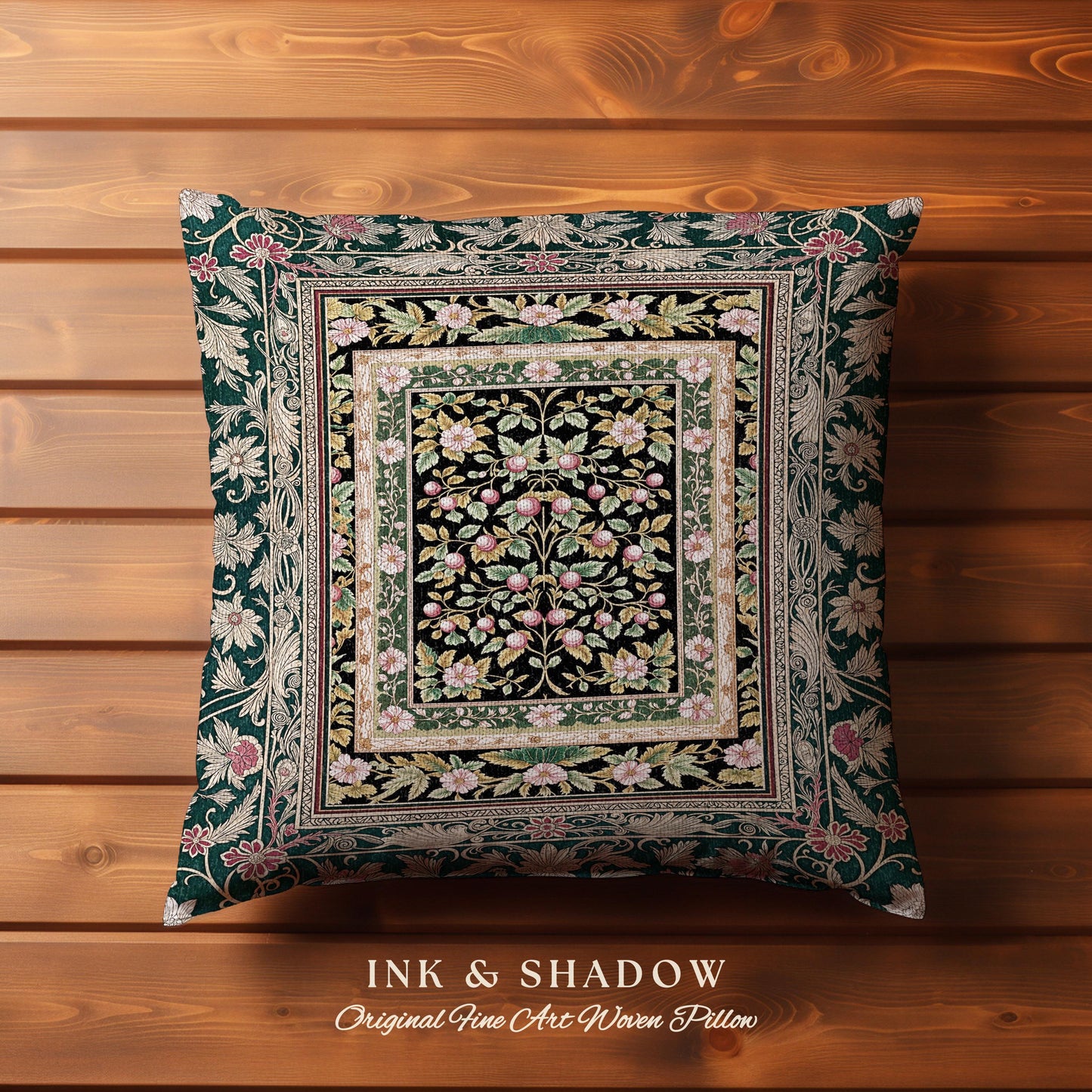 Botanical Abundance Gothic Decorative Cushion Tapestry Throw Pillow