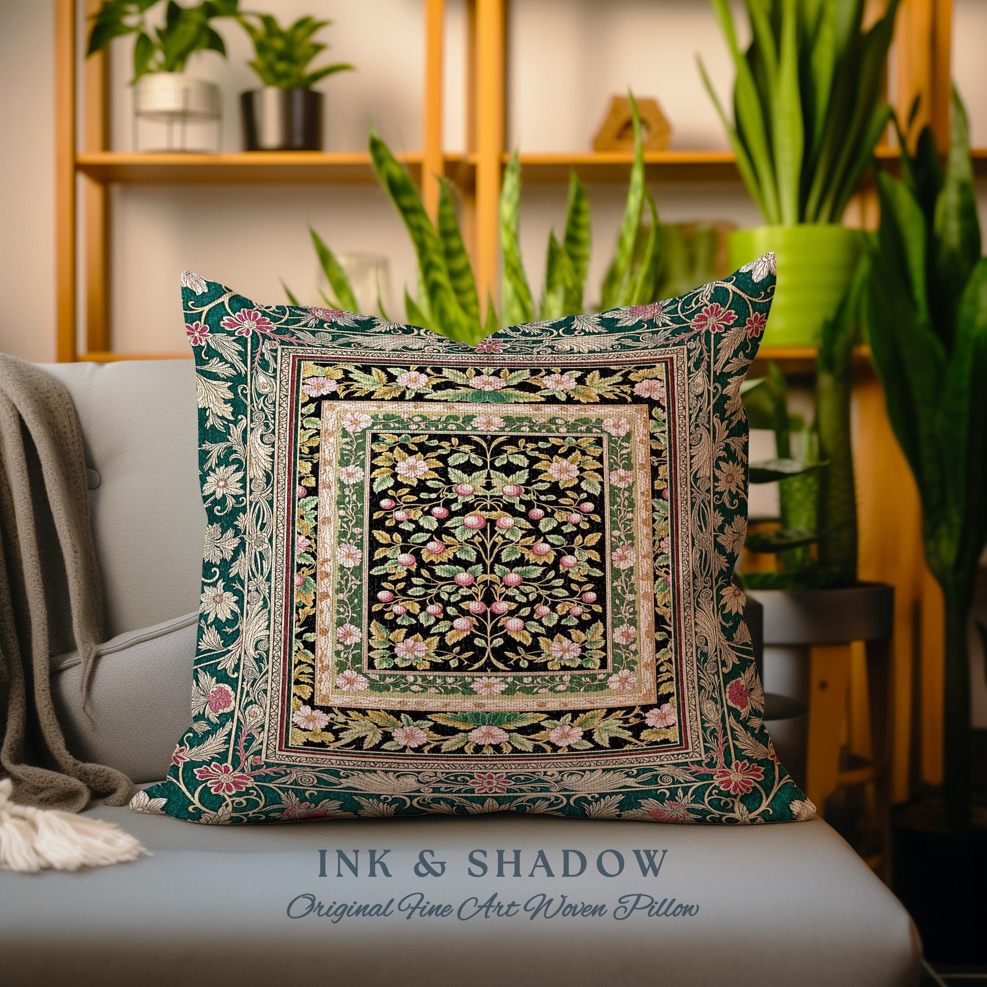 Botanical Abundance Gothic Decorative Cushion Tapestry Throw Pillow