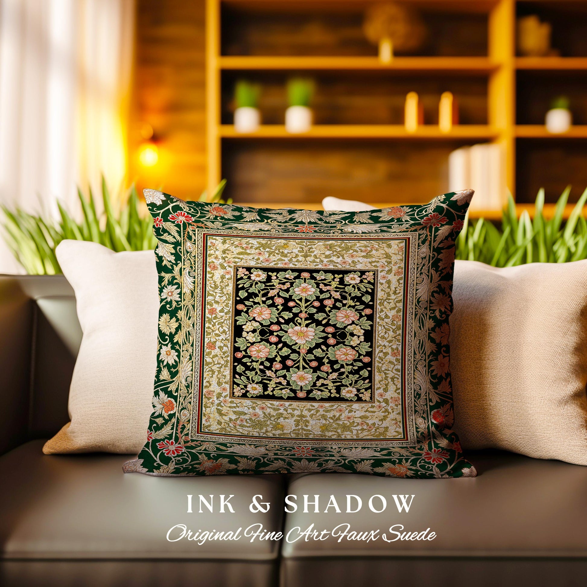 Victorian Garden Floral Tapestry Pillow Decorative Throw Cushion
