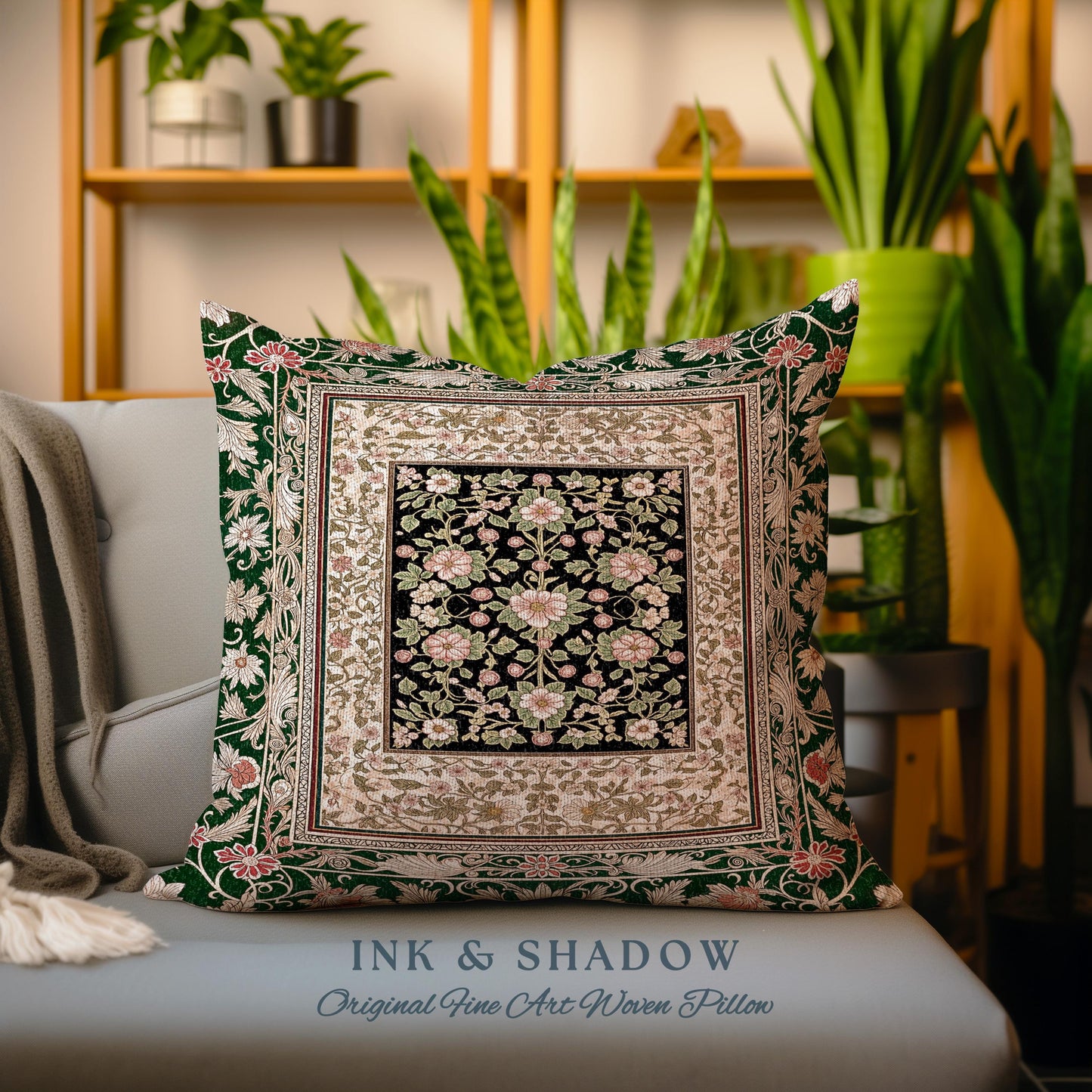 Victorian Garden Floral Tapestry Pillow Decorative Throw Cushion