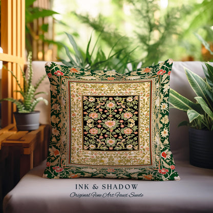 Victorian Garden Floral Tapestry Pillow Decorative Throw Cushion