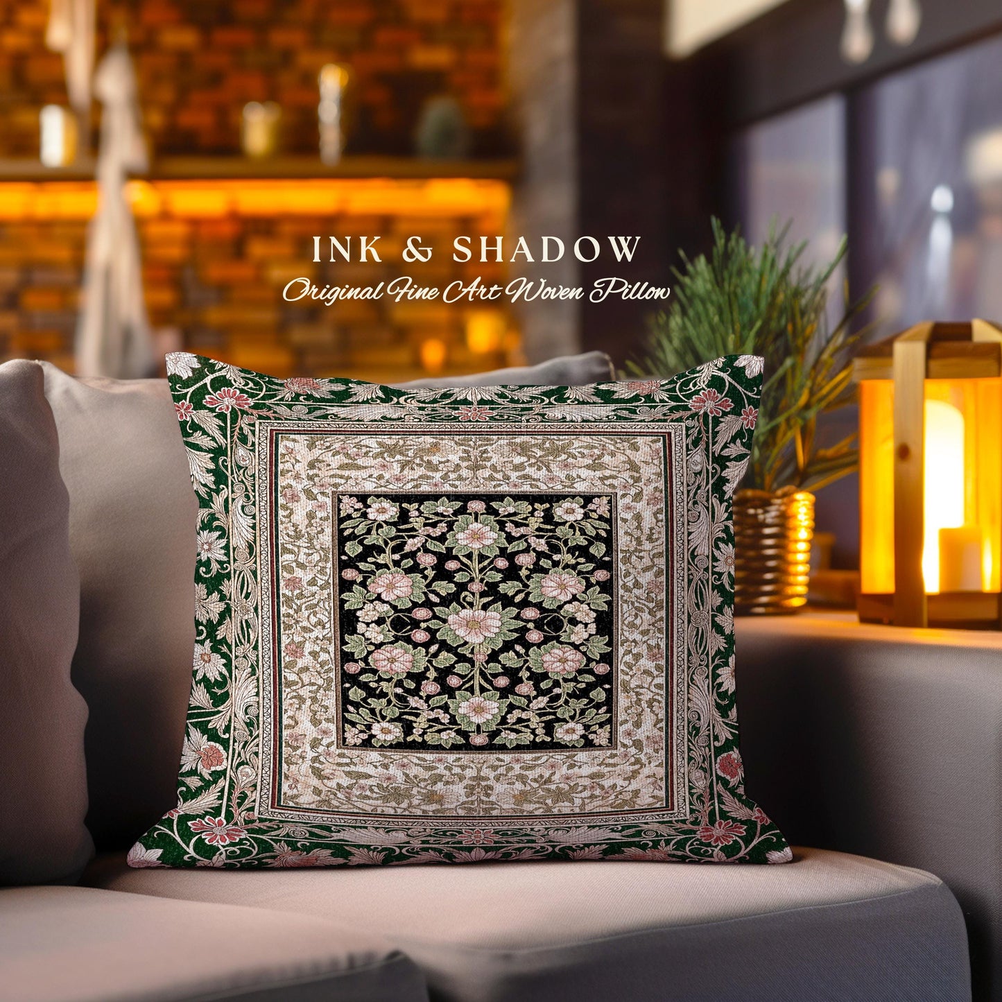 Victorian Garden Floral Tapestry Pillow Decorative Throw Cushion