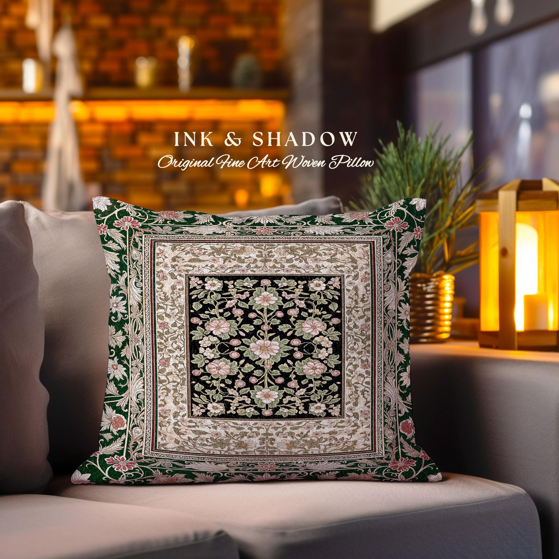 Victorian Garden Floral Tapestry Pillow Decorative Throw Cushion