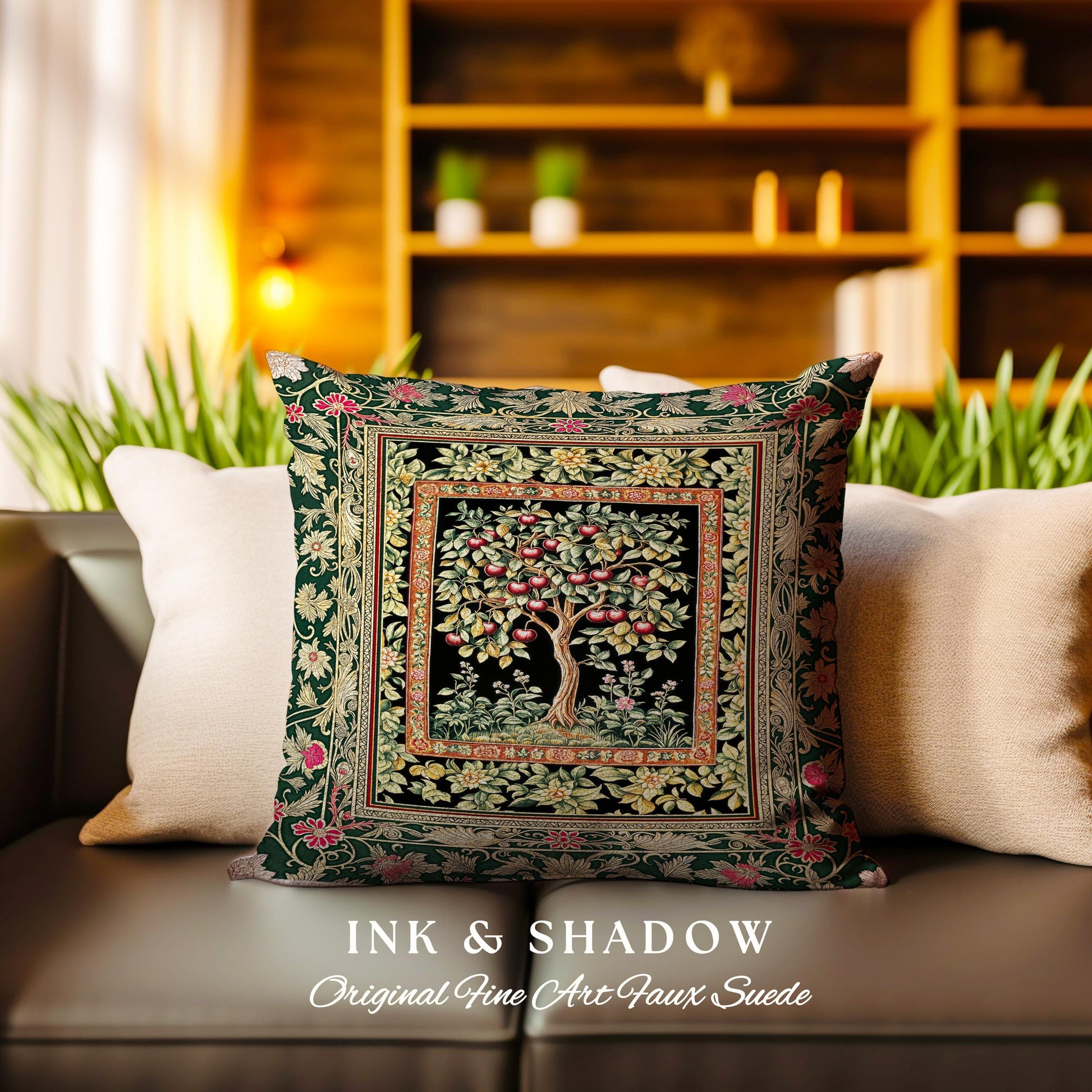 Storybook Gothic Cherry Tree Decorative Cushion Tapestry Throw Pillow