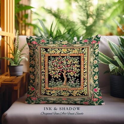 Storybook Gothic Cherry Tree Decorative Cushion Tapestry Throw Pillow
