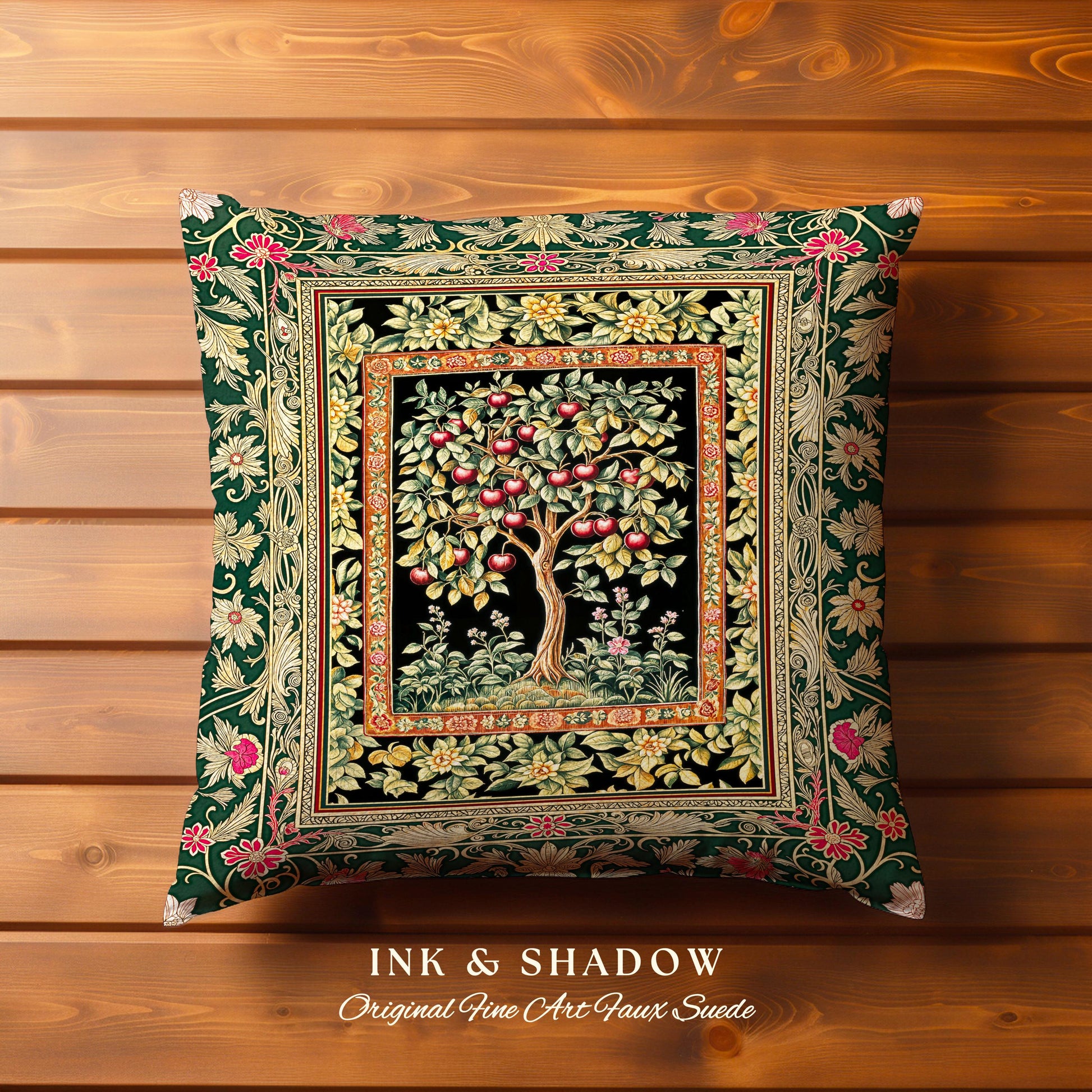 Storybook Gothic Cherry Tree Decorative Cushion Tapestry Throw Pillow