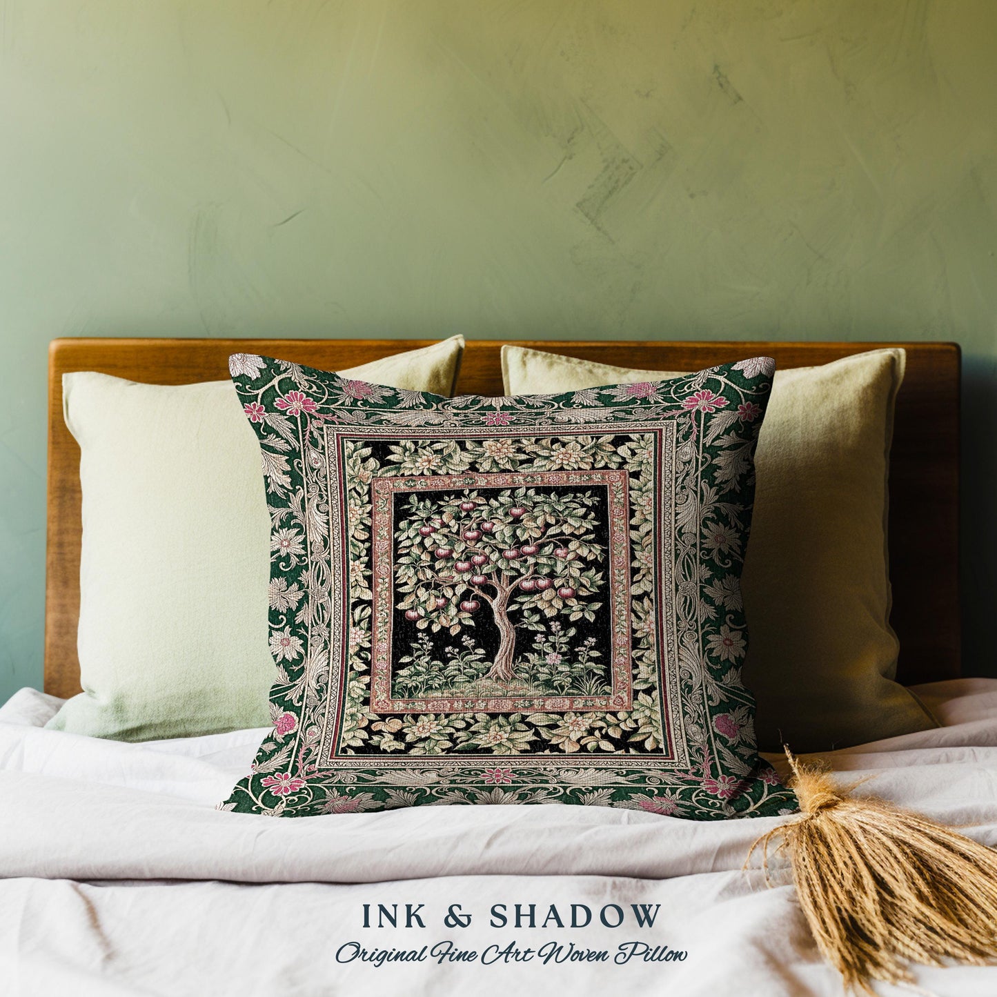 Storybook Gothic Cherry Tree Decorative Cushion Tapestry Throw Pillow