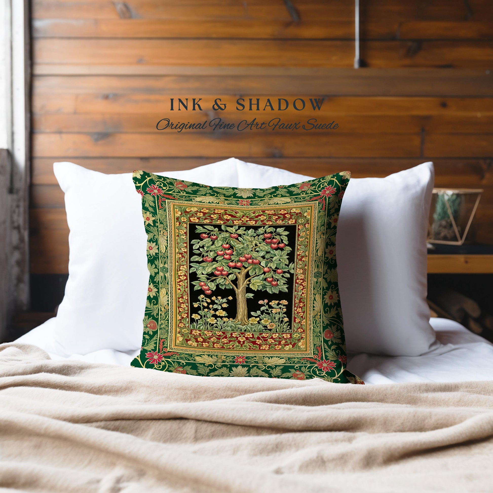 Woodland Folklore Tree of Life Tapestry Pillow Decorative Throw Cushion