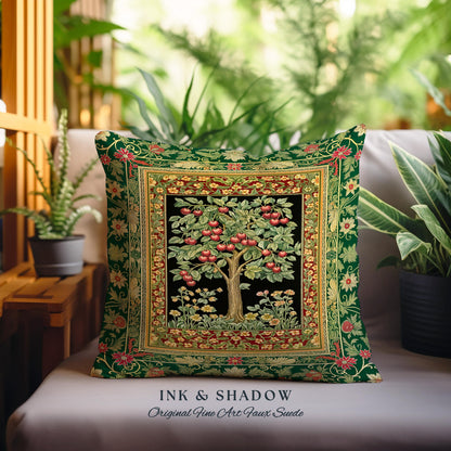Woodland Folklore Tree of Life Tapestry Pillow Decorative Throw Cushion