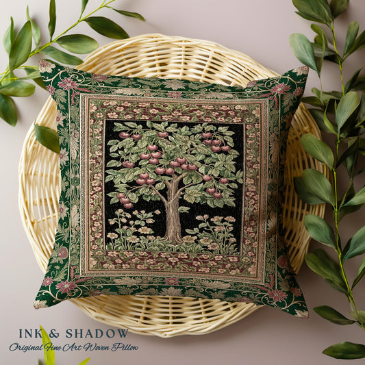 Woodland Folklore Tree of Life Tapestry Pillow Decorative Throw Cushion