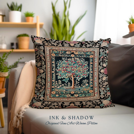 Moody Cottagecore Tree of Life Decorative Cushion Tapestry Throw Pillow