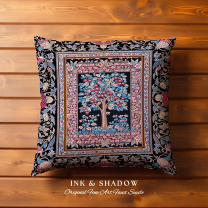 Mystical Dark Academia Tree of Life Tapestry Pillow Decorative Throw Cushion
