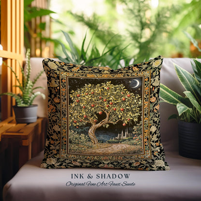 Starlit Storybook Decorative Tree Cushion Tapestry Throw Pillow