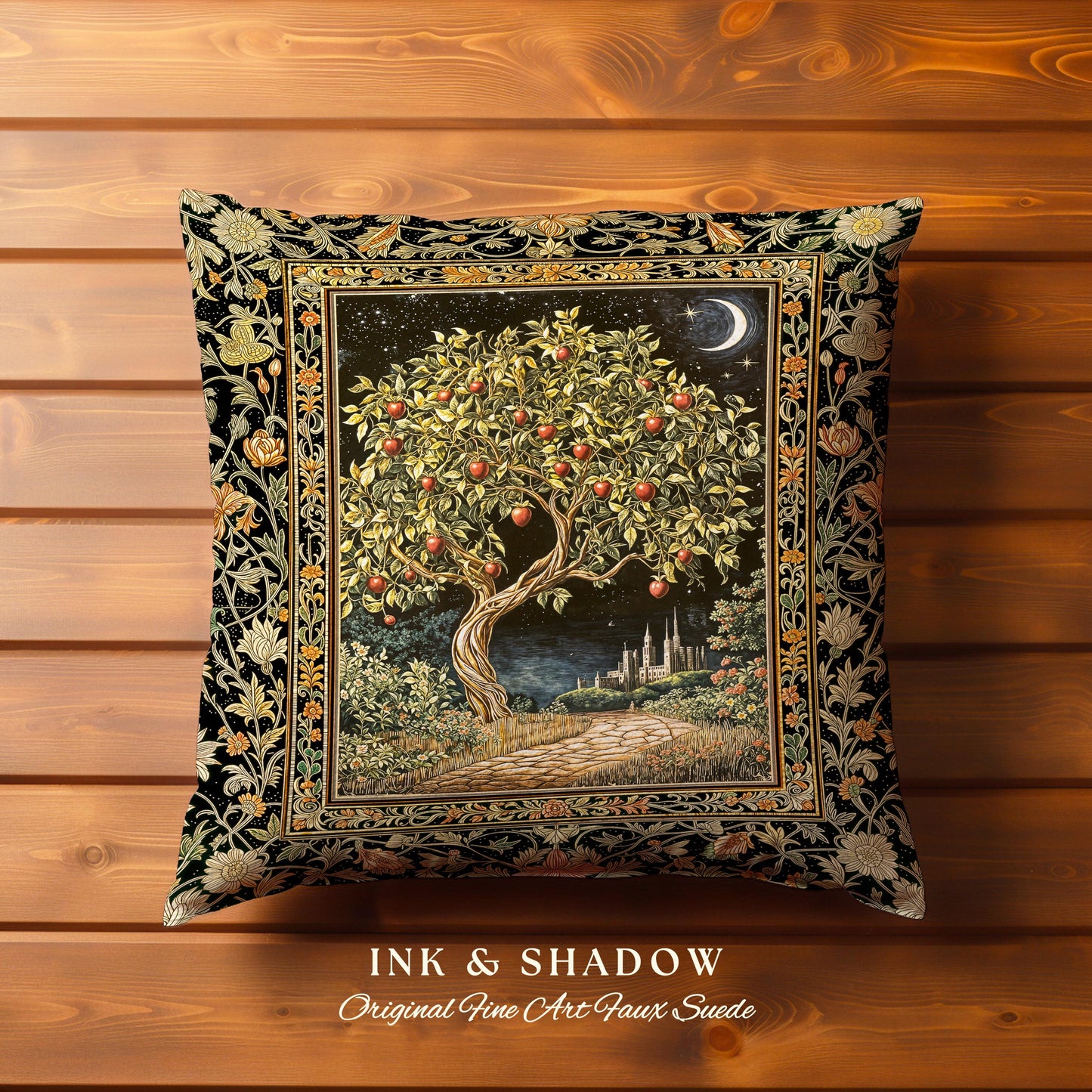 Starlit Storybook Decorative Tree Cushion Tapestry Throw Pillow
