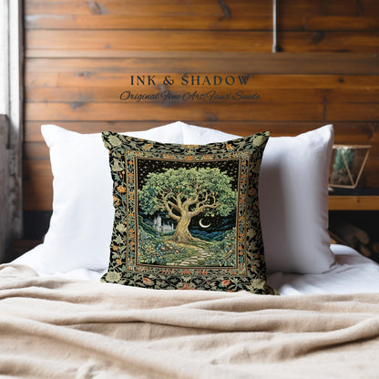 Fairytale Castle Tree of Life Decorative Cushion Tapestry Throw Pillow