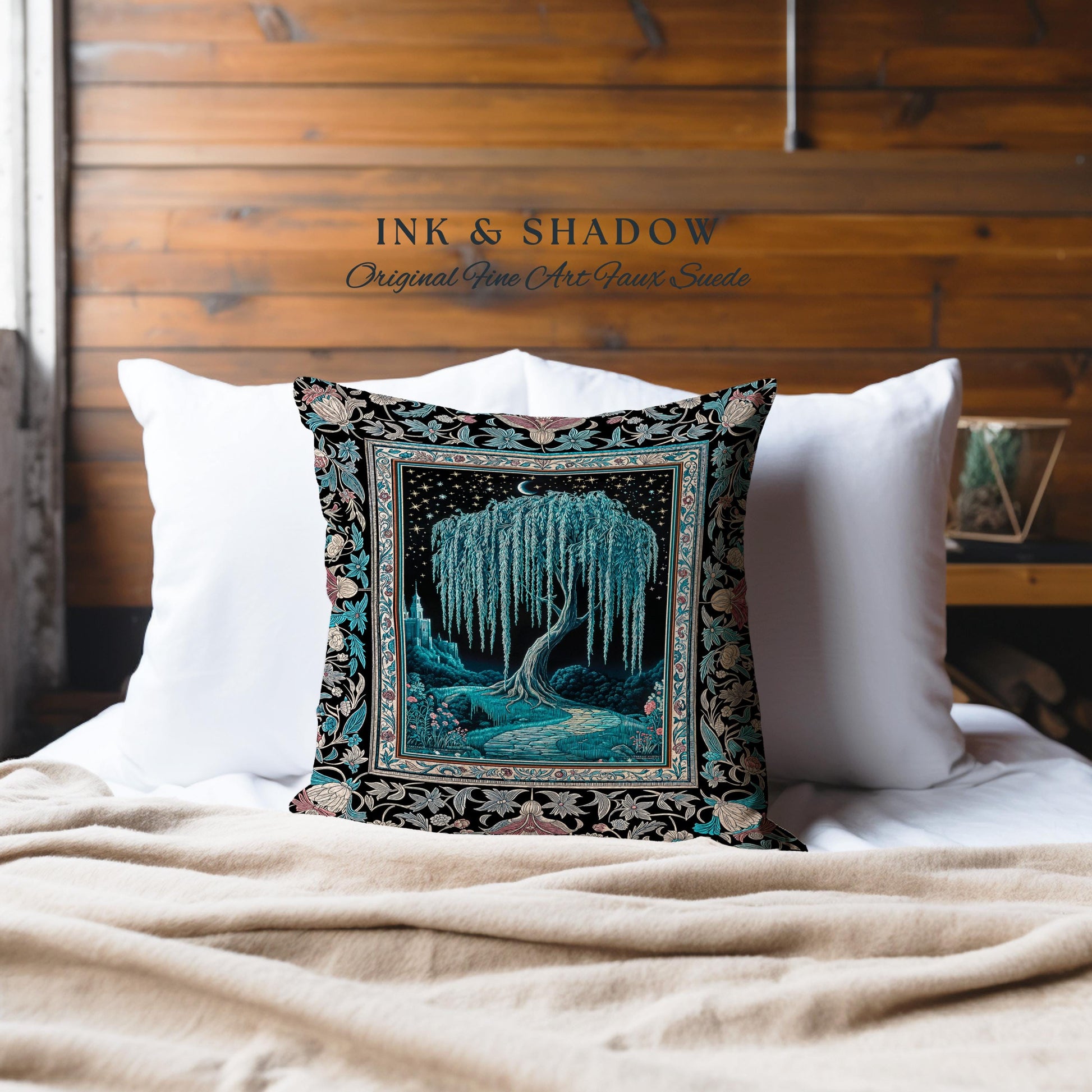 Mystic Weeping Willow Decorative Tree Cushion Tapestry Throw Pillow