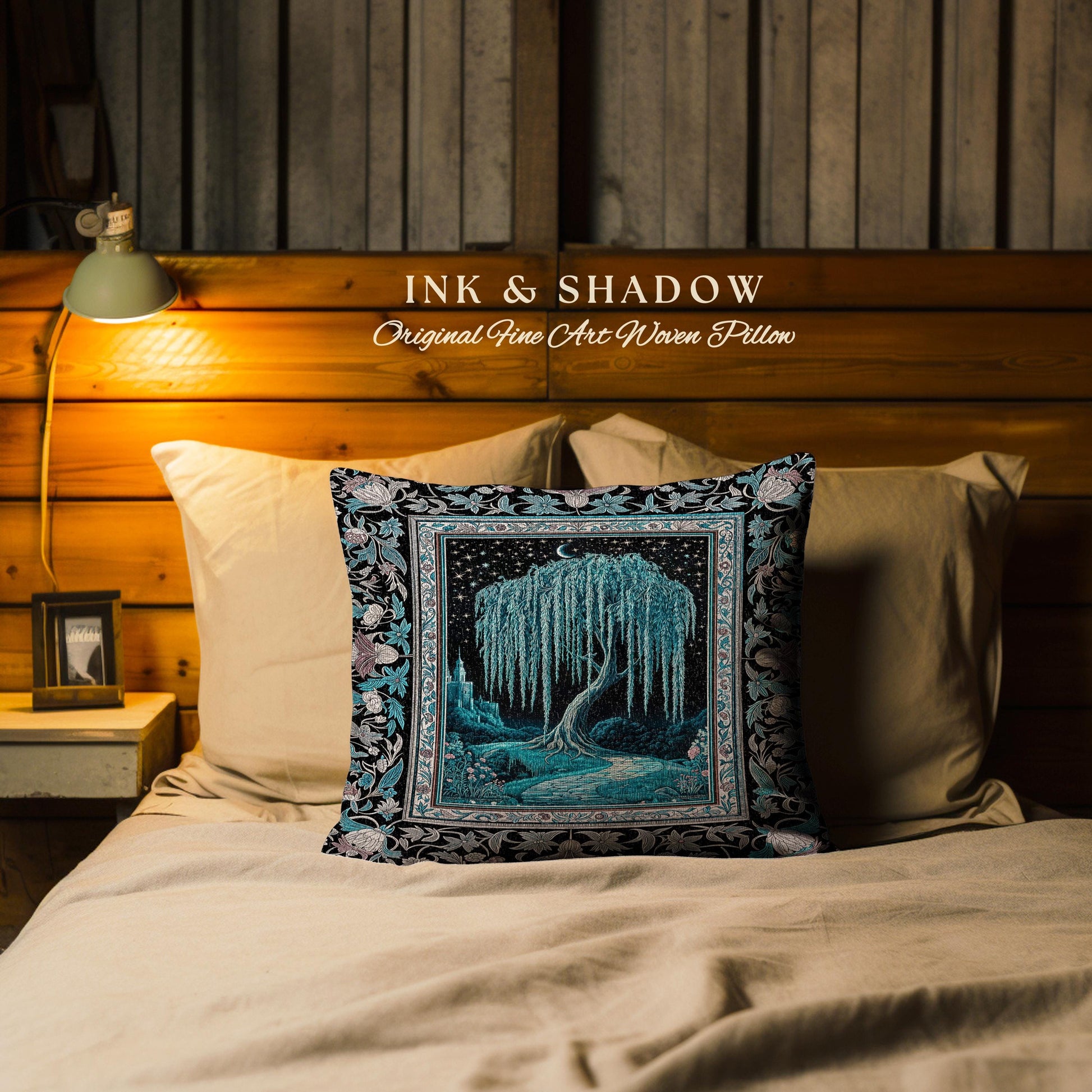 Mystic Weeping Willow Decorative Tree Cushion Tapestry Throw Pillow